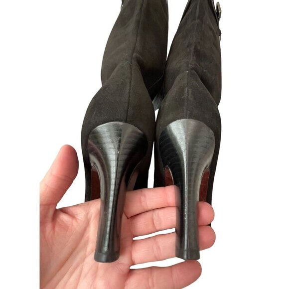 Cole Haan Black High Heel Knee-High Nicole Air Boots Buckle Detail Size 8.5 - Picture 8 of 13